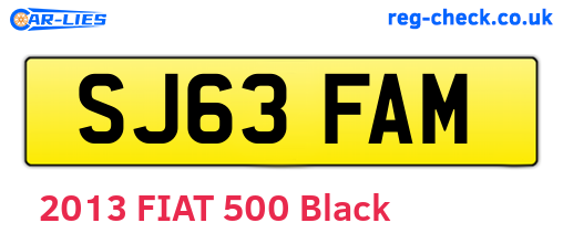 SJ63FAM are the vehicle registration plates.