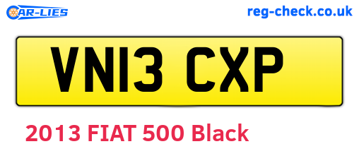 VN13CXP are the vehicle registration plates.