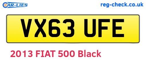 VX63UFE are the vehicle registration plates.