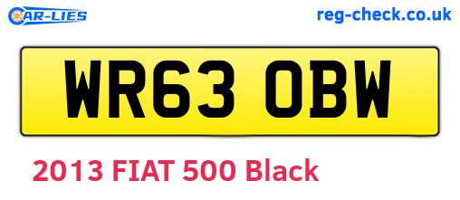 WR63OBW are the vehicle registration plates.