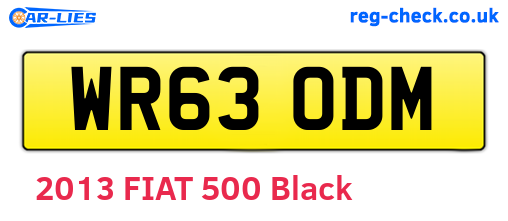 WR63ODM are the vehicle registration plates.