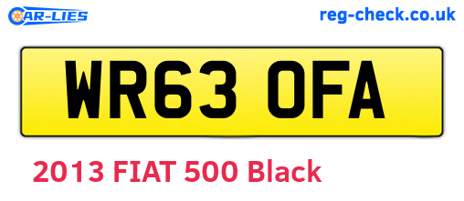 WR63OFA are the vehicle registration plates.