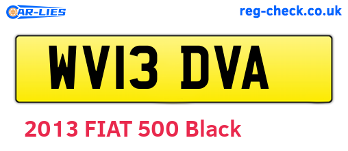 WV13DVA are the vehicle registration plates.