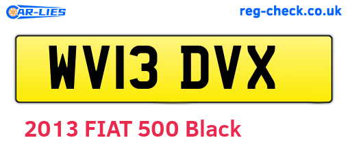 WV13DVX are the vehicle registration plates.