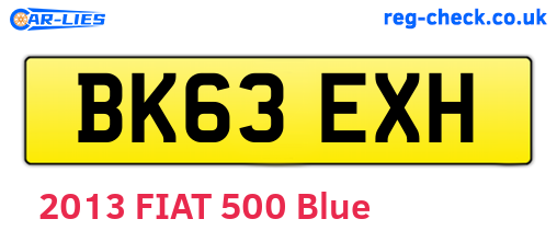 BK63EXH are the vehicle registration plates.