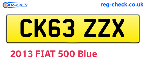 CK63ZZX are the vehicle registration plates.