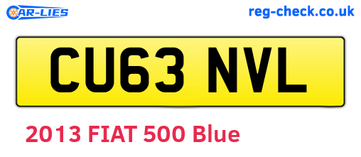 CU63NVL are the vehicle registration plates.