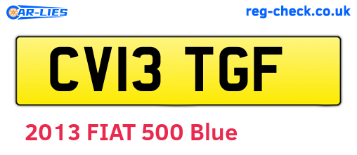 CV13TGF are the vehicle registration plates.