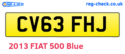 CV63FHJ are the vehicle registration plates.