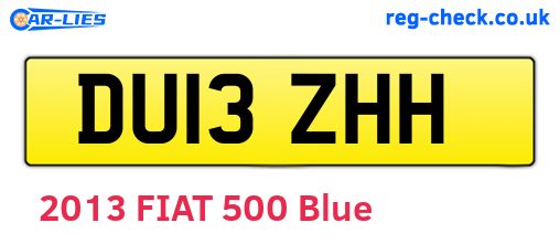 DU13ZHH are the vehicle registration plates.