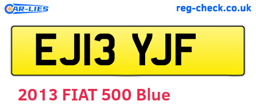 EJ13YJF are the vehicle registration plates.
