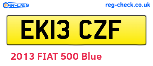 EK13CZF are the vehicle registration plates.