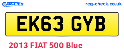 EK63GYB are the vehicle registration plates.