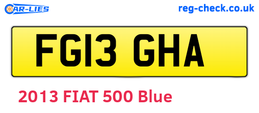FG13GHA are the vehicle registration plates.