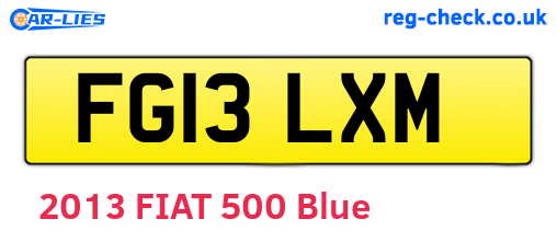 FG13LXM are the vehicle registration plates.