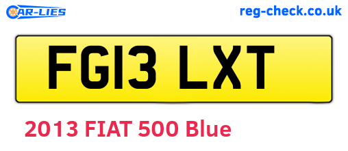 FG13LXT are the vehicle registration plates.