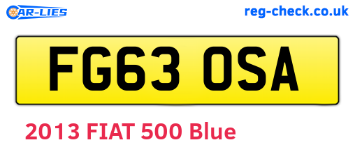 FG63OSA are the vehicle registration plates.