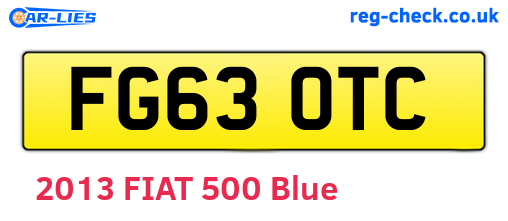 FG63OTC are the vehicle registration plates.