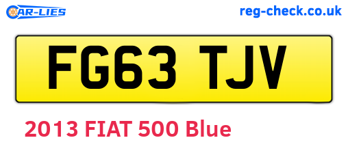 FG63TJV are the vehicle registration plates.