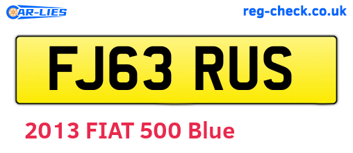 FJ63RUS are the vehicle registration plates.