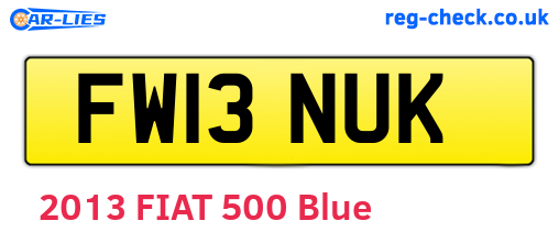 FW13NUK are the vehicle registration plates.
