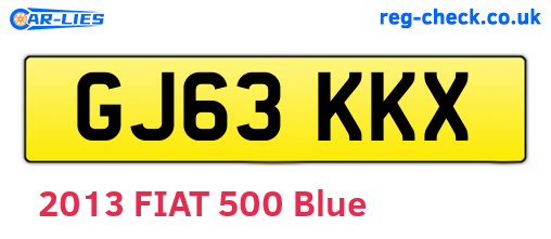 GJ63KKX are the vehicle registration plates.