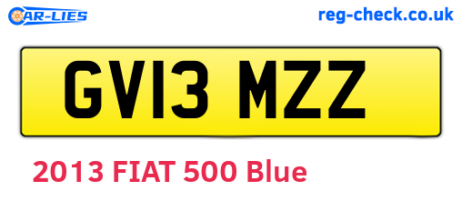 GV13MZZ are the vehicle registration plates.