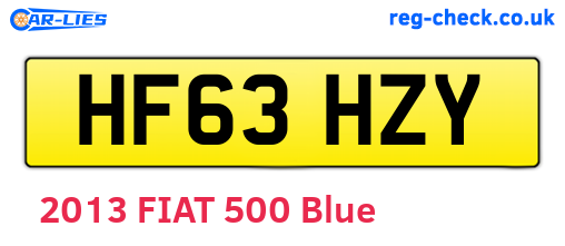 HF63HZY are the vehicle registration plates.