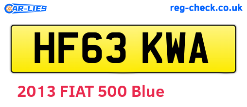 HF63KWA are the vehicle registration plates.