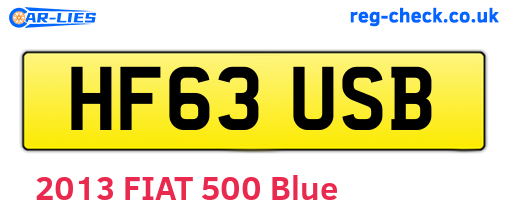HF63USB are the vehicle registration plates.