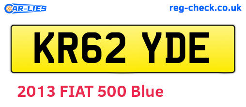 KR62YDE are the vehicle registration plates.