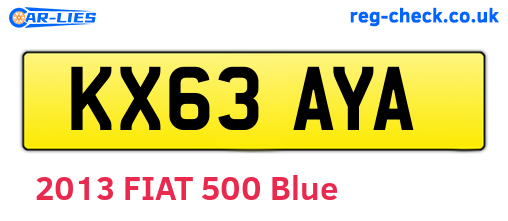 KX63AYA are the vehicle registration plates.