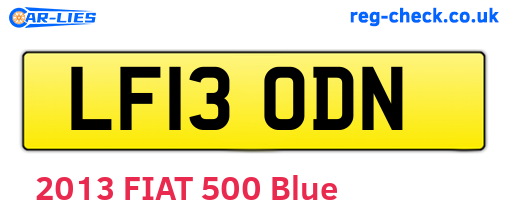 LF13ODN are the vehicle registration plates.