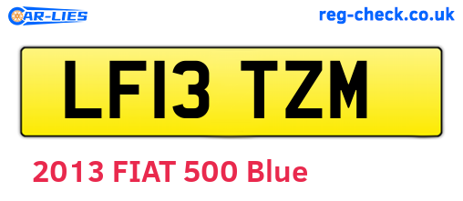 LF13TZM are the vehicle registration plates.
