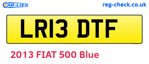 LR13DTF are the vehicle registration plates.