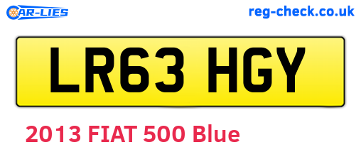LR63HGY are the vehicle registration plates.