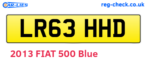 LR63HHD are the vehicle registration plates.