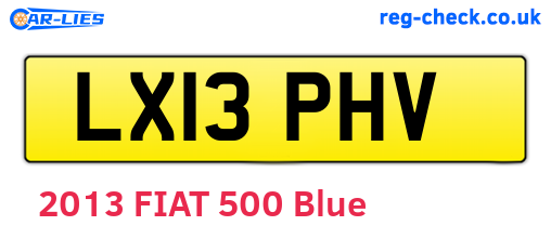 LX13PHV are the vehicle registration plates.