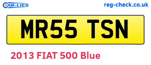 MR55TSN are the vehicle registration plates.