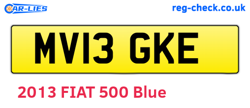 MV13GKE are the vehicle registration plates.