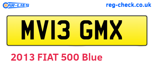 MV13GMX are the vehicle registration plates.