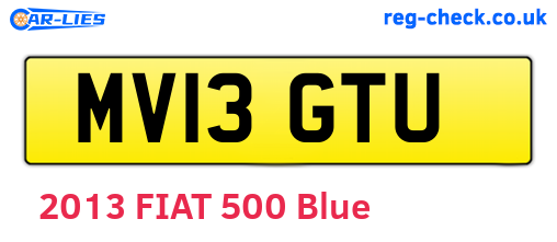 MV13GTU are the vehicle registration plates.