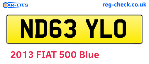 ND63YLO are the vehicle registration plates.