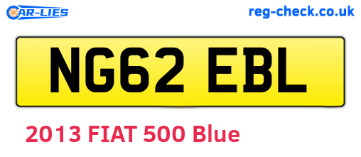 NG62EBL are the vehicle registration plates.