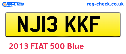 NJ13KKF are the vehicle registration plates.