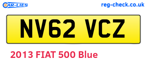 NV62VCZ are the vehicle registration plates.