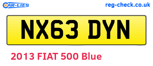 NX63DYN are the vehicle registration plates.