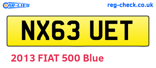 NX63UET are the vehicle registration plates.