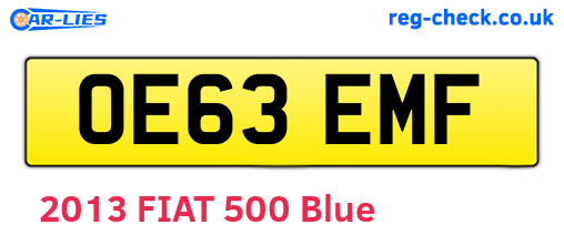 OE63EMF are the vehicle registration plates.