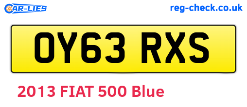 OY63RXS are the vehicle registration plates.